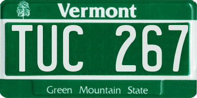 VT license plate TUC267