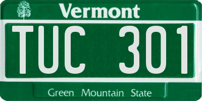 VT license plate TUC301