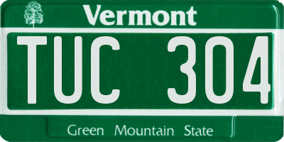 VT license plate TUC304