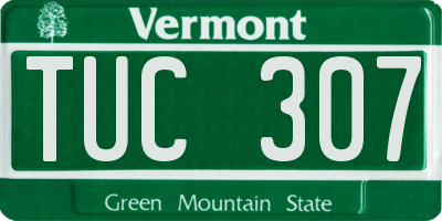 VT license plate TUC307