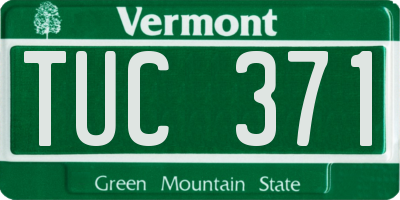 VT license plate TUC371