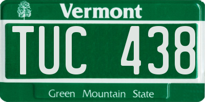VT license plate TUC438