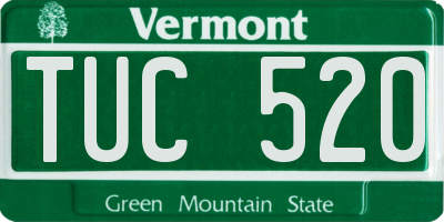 VT license plate TUC520