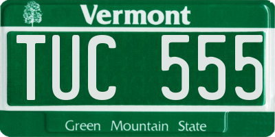 VT license plate TUC555
