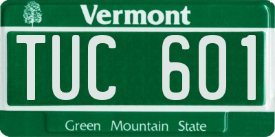 VT license plate TUC601