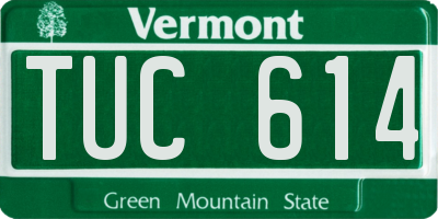 VT license plate TUC614