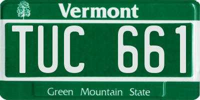 VT license plate TUC661