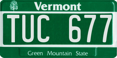 VT license plate TUC677