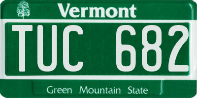 VT license plate TUC682