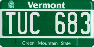 VT license plate TUC683