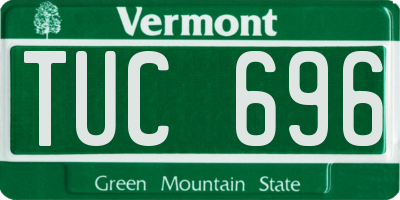 VT license plate TUC696