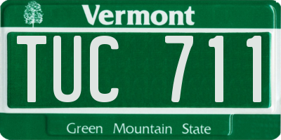 VT license plate TUC711