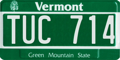 VT license plate TUC714