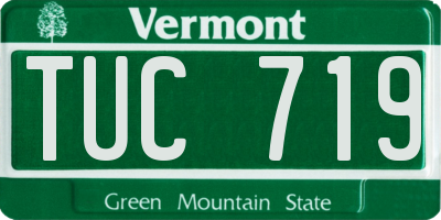 VT license plate TUC719