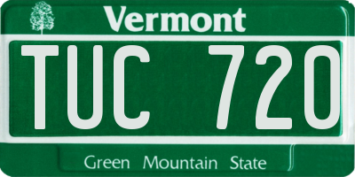 VT license plate TUC720