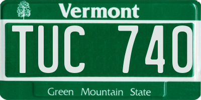 VT license plate TUC740