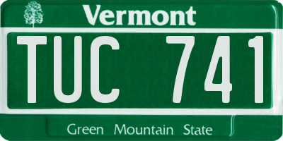 VT license plate TUC741