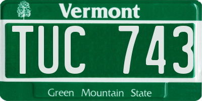 VT license plate TUC743