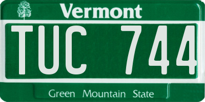 VT license plate TUC744