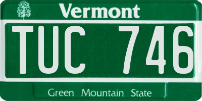 VT license plate TUC746