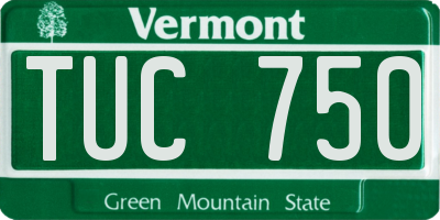 VT license plate TUC750