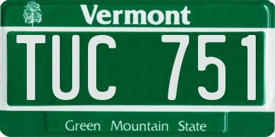 VT license plate TUC751