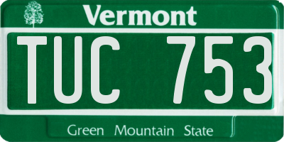 VT license plate TUC753