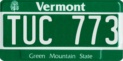 VT license plate TUC773