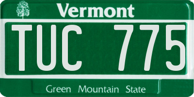 VT license plate TUC775