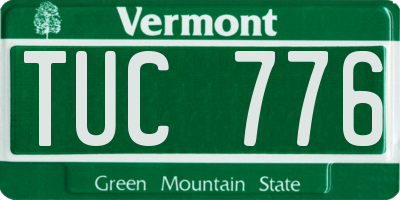 VT license plate TUC776