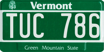 VT license plate TUC786