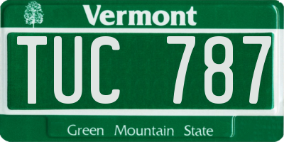 VT license plate TUC787