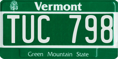 VT license plate TUC798