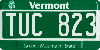 VT license plate TUC823