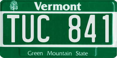 VT license plate TUC841