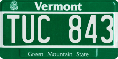 VT license plate TUC843