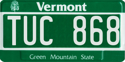 VT license plate TUC868