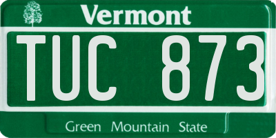 VT license plate TUC873