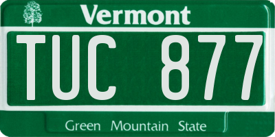 VT license plate TUC877