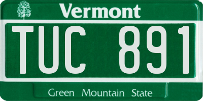 VT license plate TUC891