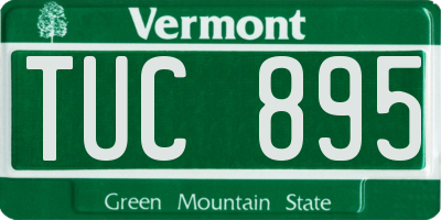 VT license plate TUC895