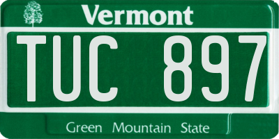 VT license plate TUC897