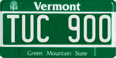 VT license plate TUC900