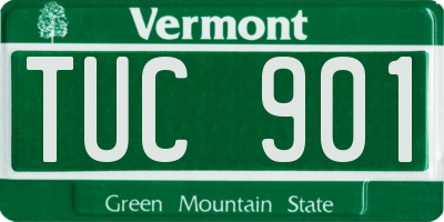 VT license plate TUC901