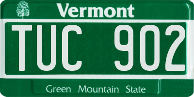 VT license plate TUC902