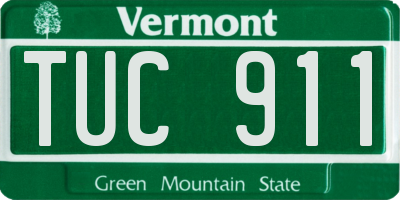 VT license plate TUC911