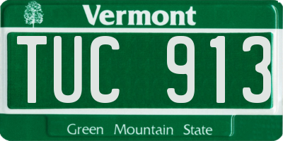 VT license plate TUC913