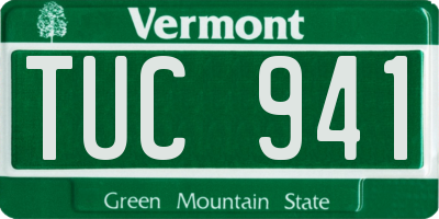 VT license plate TUC941