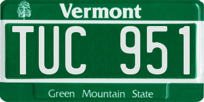 VT license plate TUC951