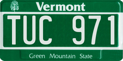 VT license plate TUC971